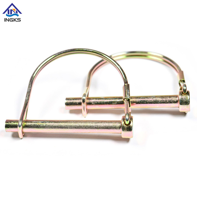 강철 D형 원형 잠금 핀 아연 황색