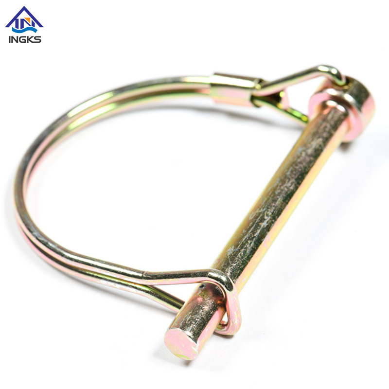 강철 D형 원형 잠금 핀 아연 황색