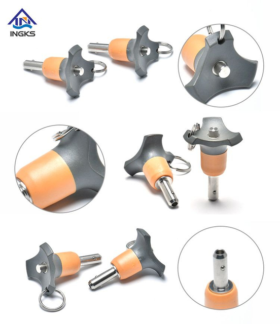 링 버튼 핸들 퀵 릴리스 볼 잠금 핀이 있는 플라스틱 또는 알루미늄 꽃 머리
